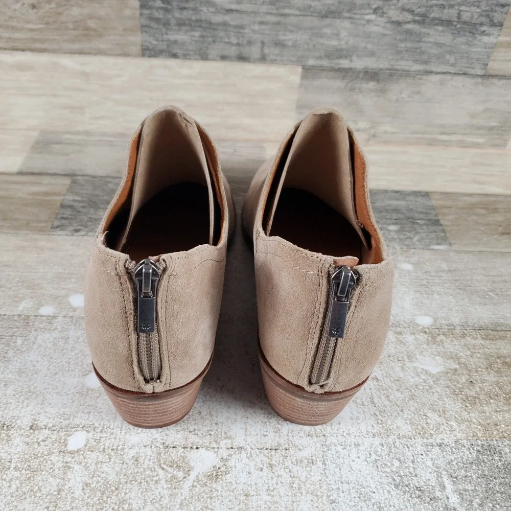 Lucky Brand Fitina Womens Booties Sz 11 M‎ Oiled Suede Back Zip Round Toe Boots